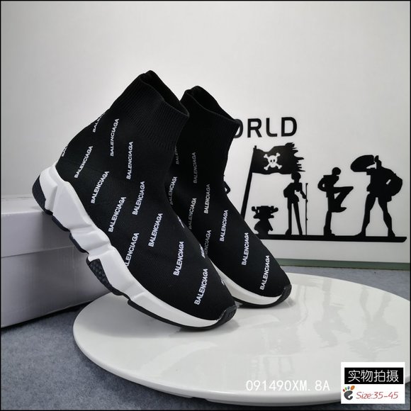 newBaleshijia elastic knitted socks shoes black